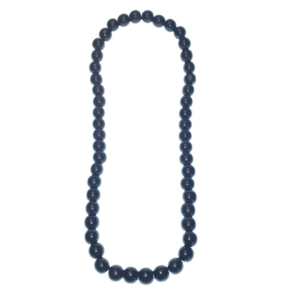 Black 16mm wooden beads string necklace