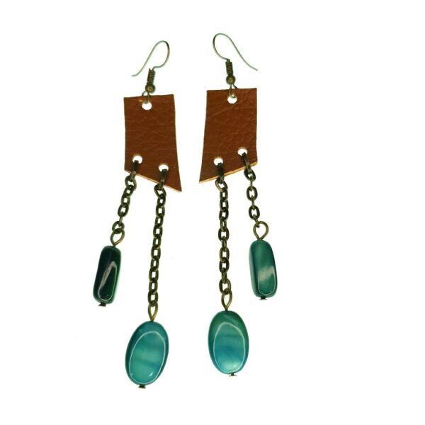 2 Layer Leather earrings