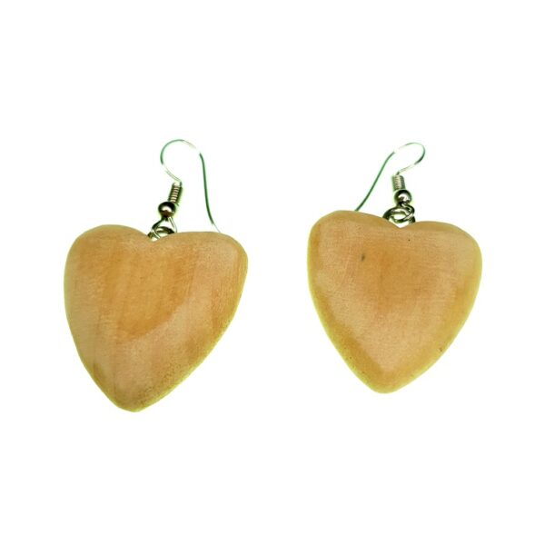 Wooden heart earrings