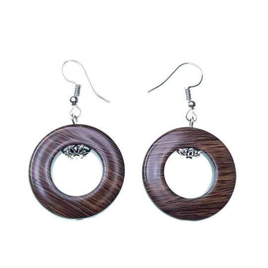 Round wooden earrings