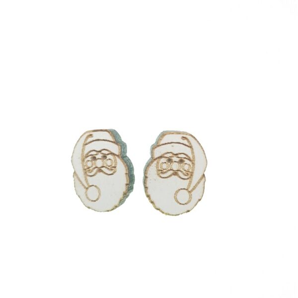 Father Christmas engraved laser cut wooden earrings