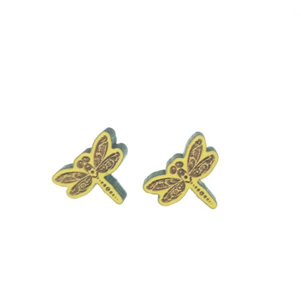 Firefly laser cut engraved wooden earrings