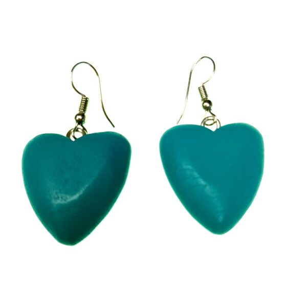 Wooden heart earrings