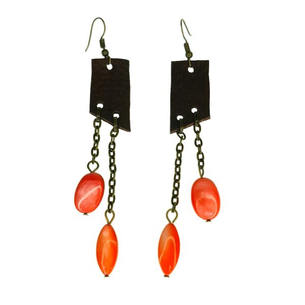 2 Layer Leather earrings