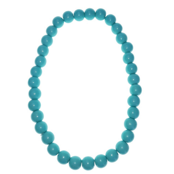 Medium Blue 20mm wooden beads string necklace