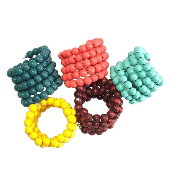 Memory wire wooden beads bracelet