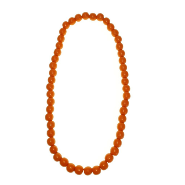 Orange 16mm wooden beads string necklace