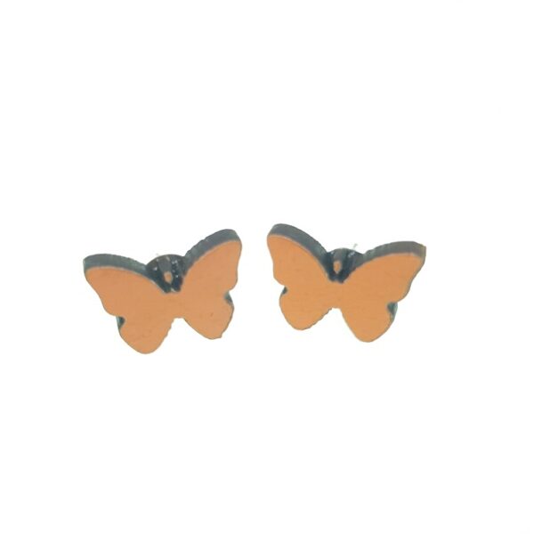 Plain butterfly laser cut engraved wooden earrings