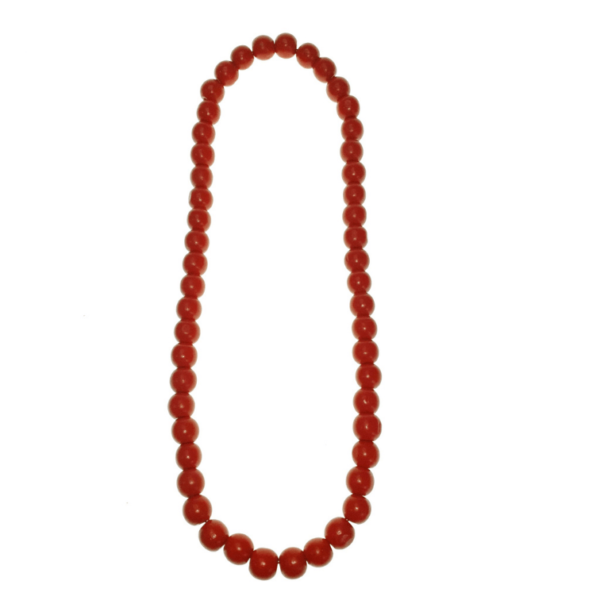 Red 16mm wooden beads string necklace