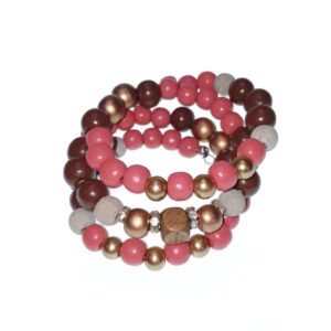 Memory wire wooden beads bracelet