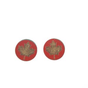 Round Canada laser cut wooden earrings