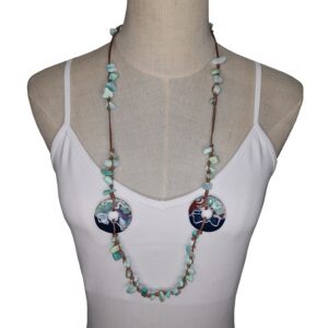 Beaded Porcelain and Stone necklace
