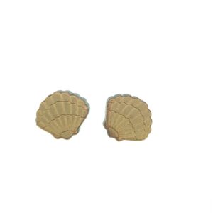 Seashell laser cut wooden earrings