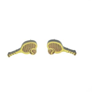 Tennis racket laser cut wooden earrings