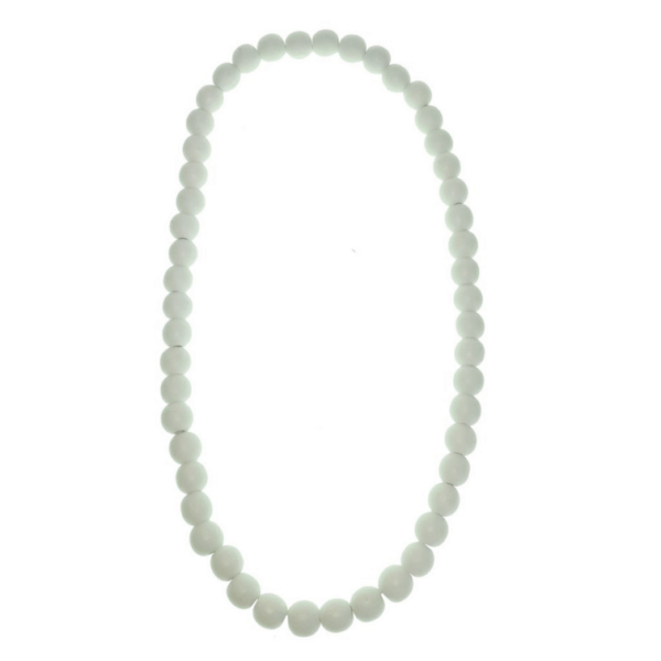 White 16mm wooden beads string necklace