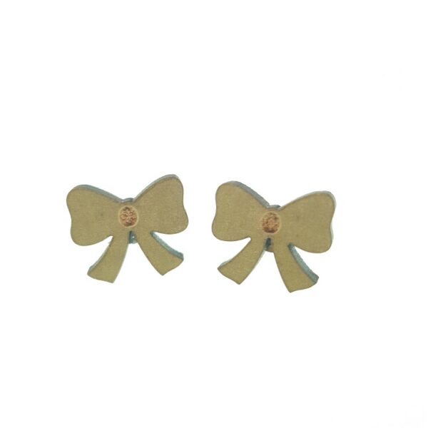 hair bow engraved laser cut wooden earrings