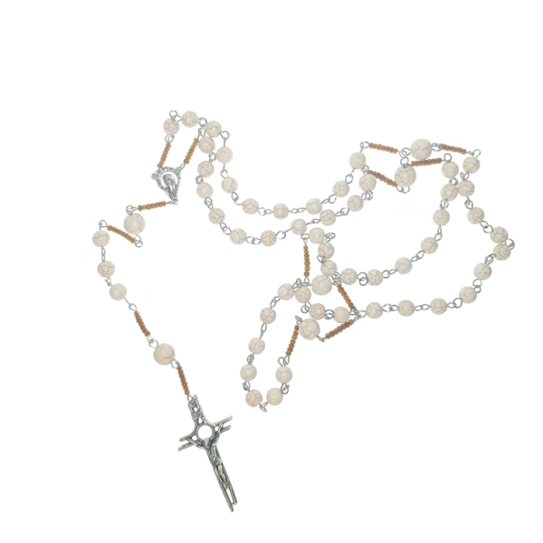 Stone and sea beads Catholic Rosary